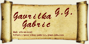 Gavrilka Gabrić vizit kartica